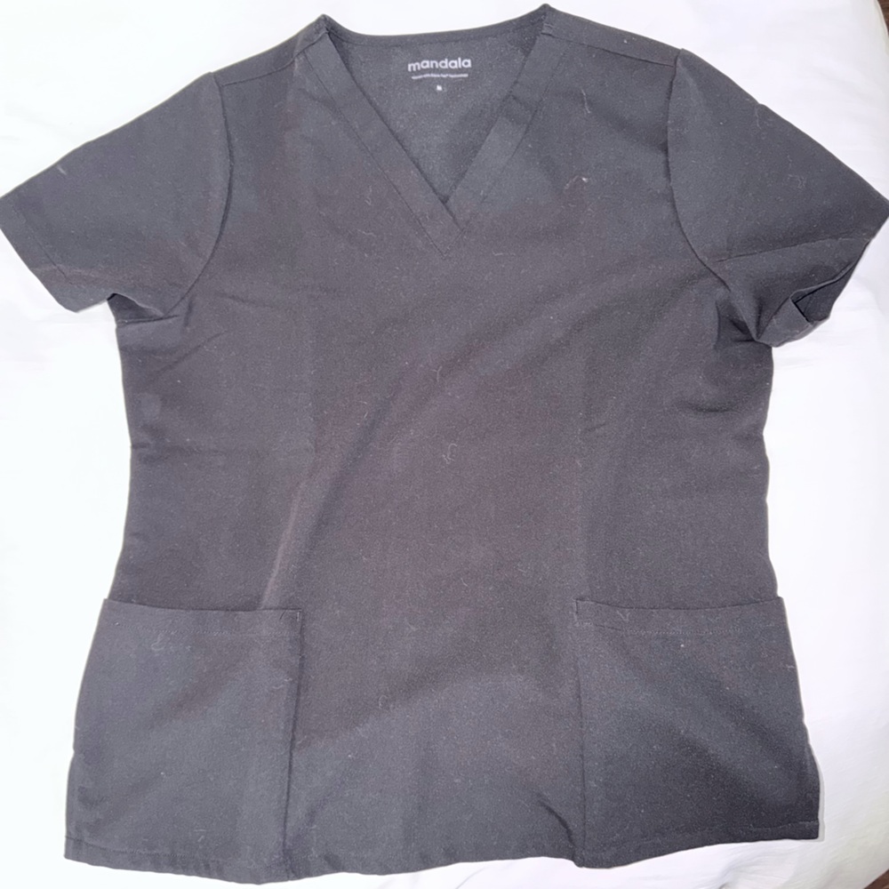 Mandala M Black Scrub Top